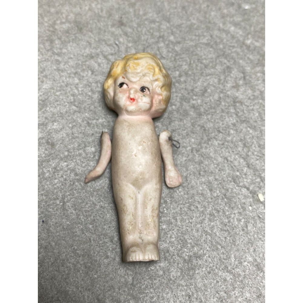 VINTAGE 3 INCH BISQUE GIRL DOLL MADE IN‎ JAPAN MOVABLE ARMS